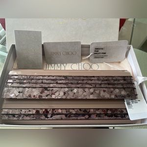 NWT JIMMY CHOO Sweetie - Suede and Plexiglass Ballet Pink